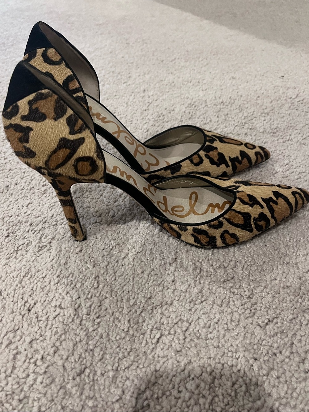 Calf Hair Textured Leopard Print Pumps Sam Edelman Thanksgiving Christmas Party